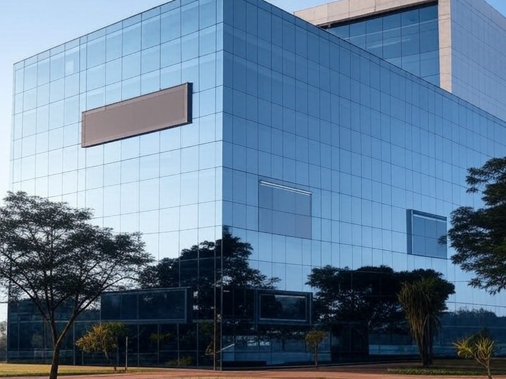 Prédio do Senac-DF em Brasília com elementos de tecnologia e marketing, representando pós-graduação em IA para 2026.