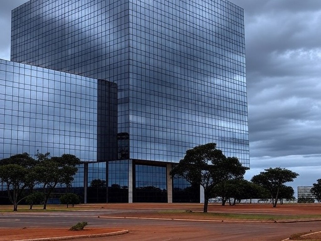 Edifício da Caesb em Brasília sob céu nublado, representando frustração de milhares de candidatos com resultados provisórios no DF.