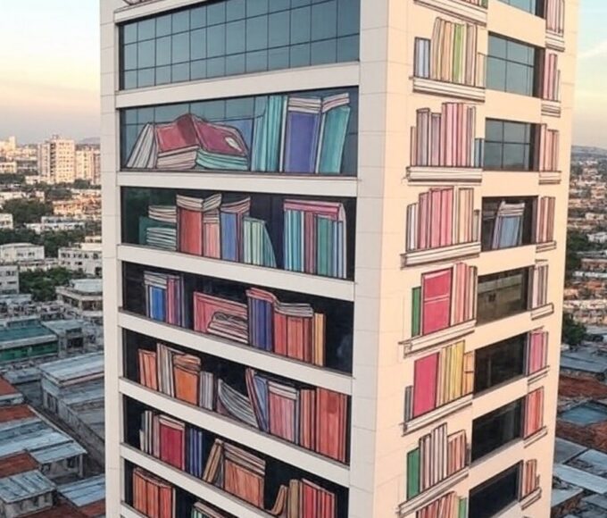 Prédio do Sesc com murais culturais e contraste de favela ao fundo, simbolizando 80 anos e questionamento sobre impacto na desigualdade no Brasil.