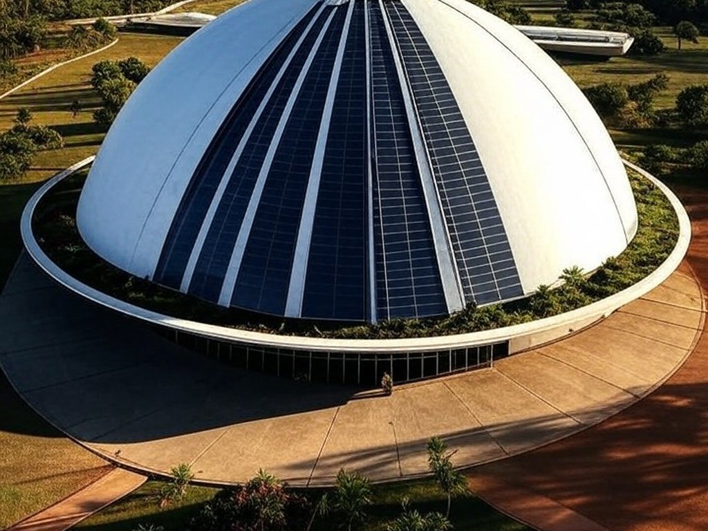 Planetário em Brasília com elementos de oficinas sustentáveis, questionando impacto na educação ambiental.