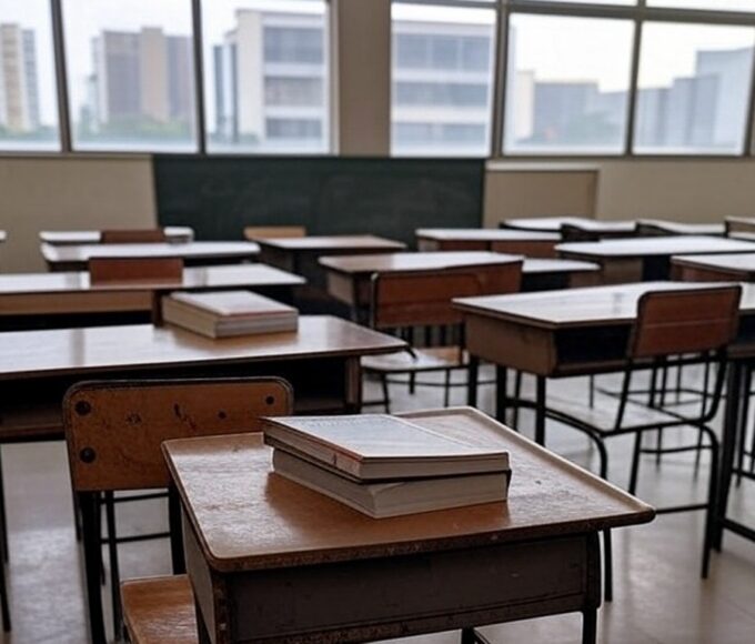 Edifício da Câmara Legislativa do DF em Brasília com brinquedo abandonado, expondo falhas no combate ao abuso infantil.