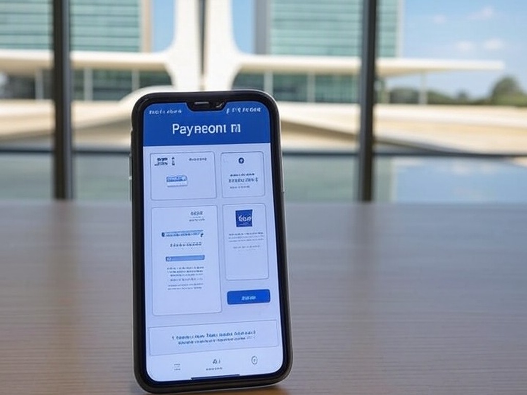 Tela de computador com alertas de golpes online para pagamentos de contas da Caesb no DF, com fundo de Brasília.