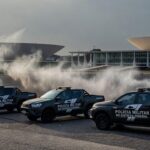 Cena de confronto com viaturas da PMDF e spray de pimenta na Esplanada dos Ministérios, em Brasília, Distrito Federal.