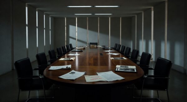 Edifício da CLDF em Brasília com documentos espalhados, representando escrutínio sobre irregularidades no BRB.