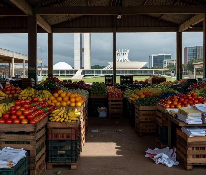 Prédio da CLDF em Brasília com documentos financeiros, representando aprovação controversa de R$ 15 milhões para Ceasa sem transparência.