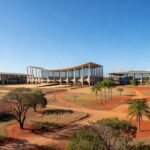 Campus universitário moderno em Brasília, representando crescimento de matrículas na UnDF.