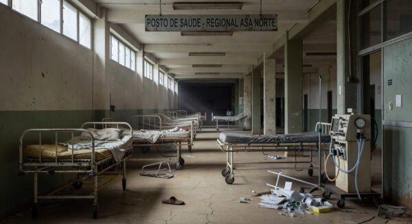 Hospital público em Brasília com sinais de negligência no sistema de saúde para doenças raras.