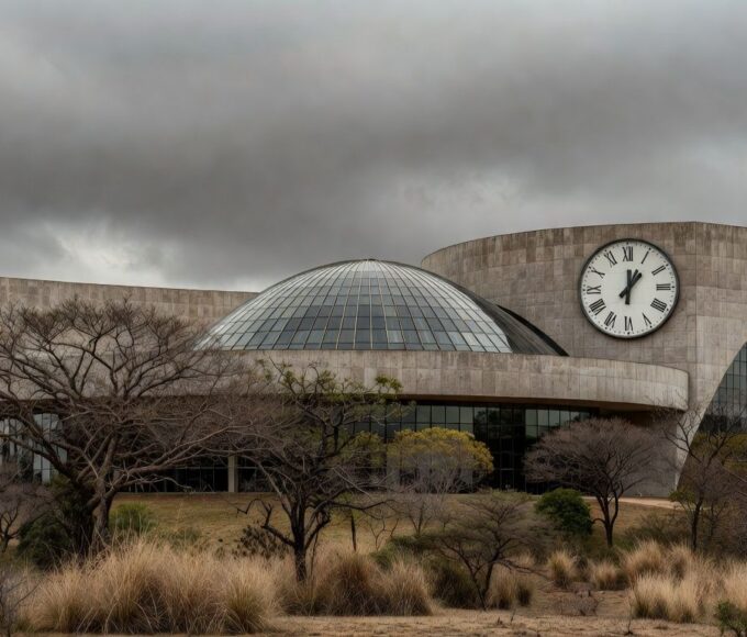 Fachada da Câmara Legislativa do DF em dia nublado, representando lei de reinserção de idosos no trabalho com críticas.