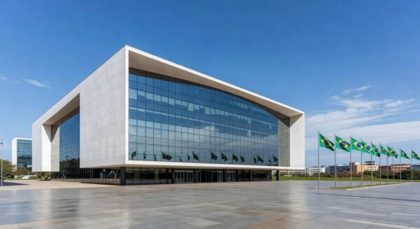 Edifício de banco em Brasília representando aquisição de ativos por fundo de investimento no BRB por R$ 15 bilhões.