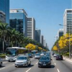 Fachadas de prédios bancários em avenida de São Paulo, representando compromisso de aquisição de ativos do Itaú Unibanco e BRB.