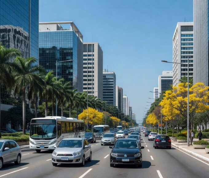 Fachadas de prédios bancários em avenida de São Paulo, representando compromisso de aquisição de ativos do Itaú Unibanco e BRB.