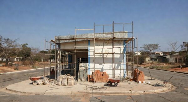 Unidade básica de saúde em Samambaia com obras de reforma em andamento