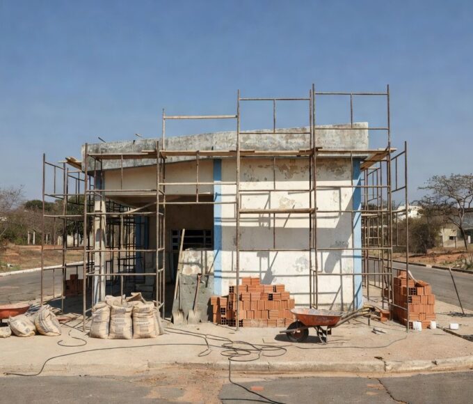 Unidade básica de saúde em Samambaia com obras de reforma em andamento