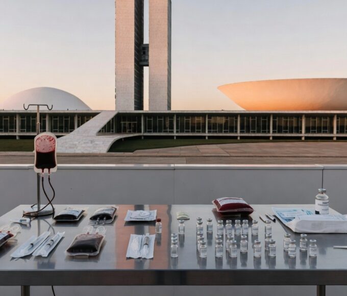Centro de doação de sangue em Brasília com equipamentos de vacinação prioritária