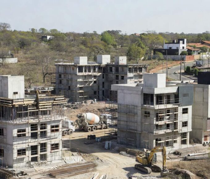 Obras de construção no Residencial Joaquim Roriz em Samambaia, Brasília