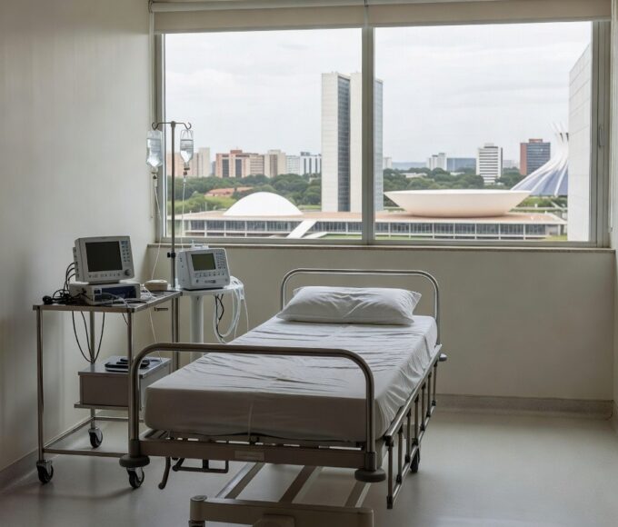 Hospital brasileiro simbolizando alta após cirurgia de pneumotórax