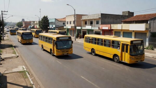 Ônibus de transporte gratuito do GDF em Brasília para restaurantes comunitários