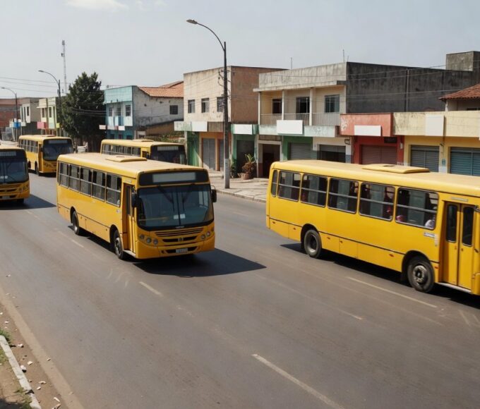 Ônibus de transporte gratuito do GDF em Brasília para restaurantes comunitários