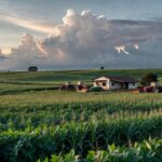 Paisagem rural brasileira com campos abandonados simbolizando campanha ineficaz de incentivo ao setor rural