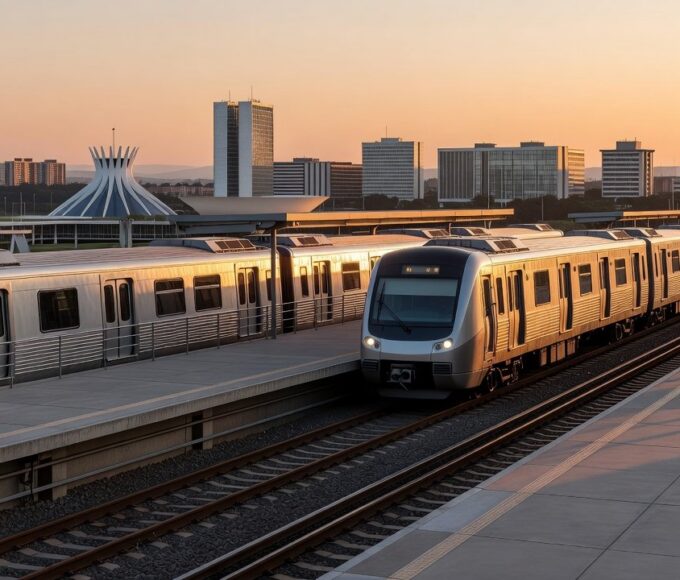 Novos trens do Metrô-DF em Brasília após ordem de compra