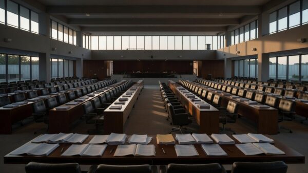 Plenário da CLDF com documentos espalhados durante votações de última hora