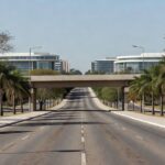 Faixa elevada em frente a escola no Distrito Federal para segurança viária