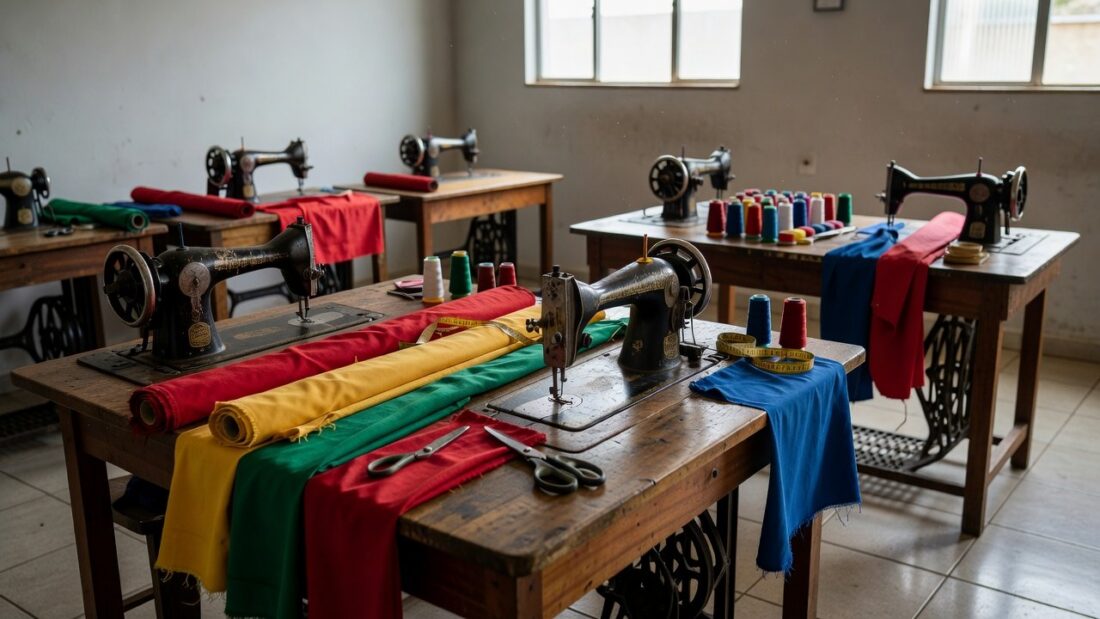 Curso gratuito de corte e costura em Samambaia, materiais de costura