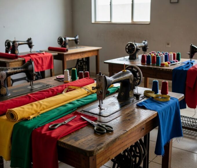 Curso gratuito de corte e costura em Samambaia, materiais de costura
