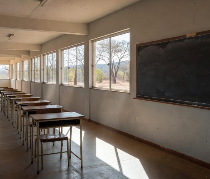 Sala de professores vazia em escola pública do DF representando aposentadoria especial