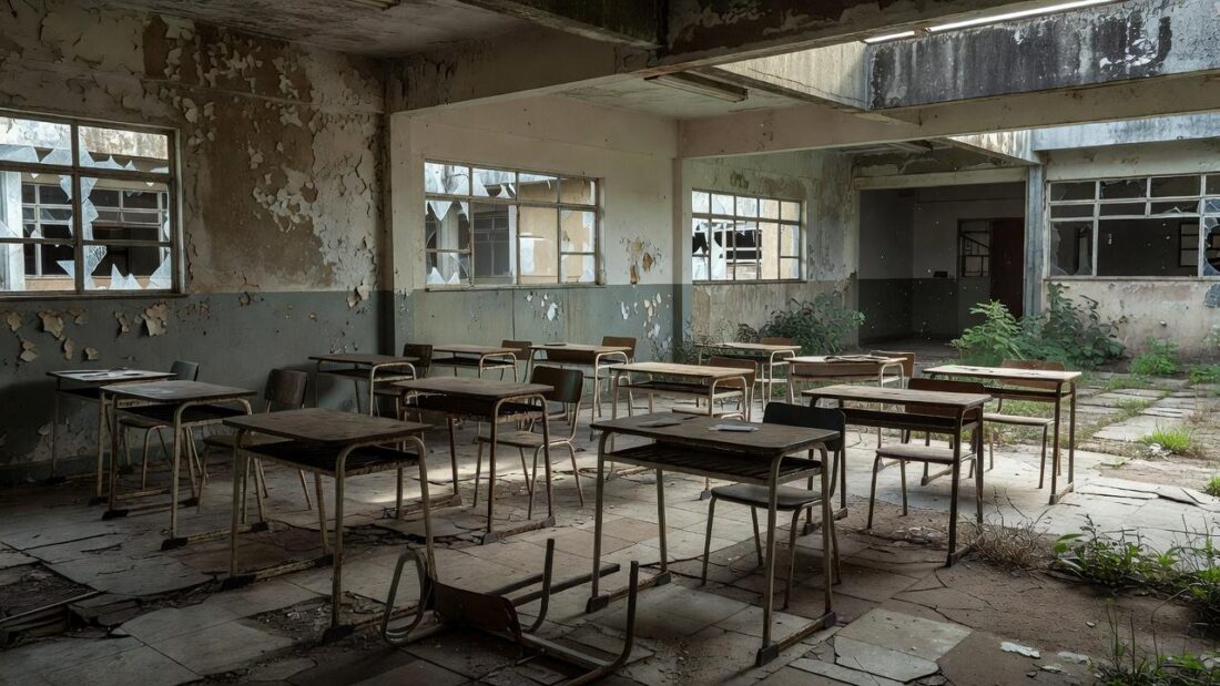 Escola pública abandonada no DF com infraestrutura precária