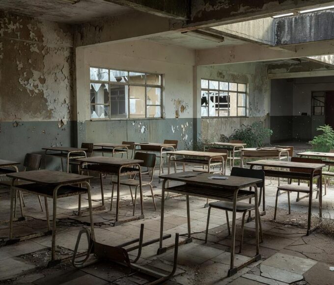 Escola pública abandonada no DF com infraestrutura precária