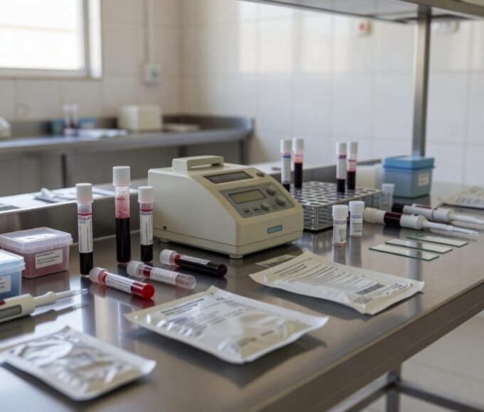Laboratório de triagem neonatal em hospital de Brasília com equipamentos médicos