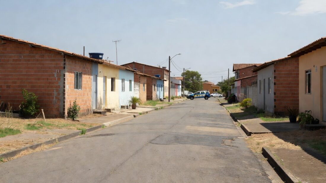 Viatura da PMDF em rua de Samambaia após prisão por tentativa de homicídio