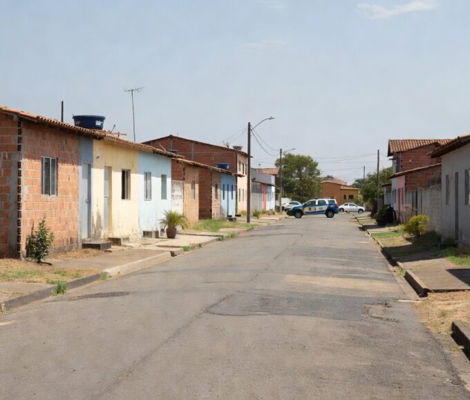 Viatura da PMDF em rua de Samambaia após prisão por tentativa de homicídio