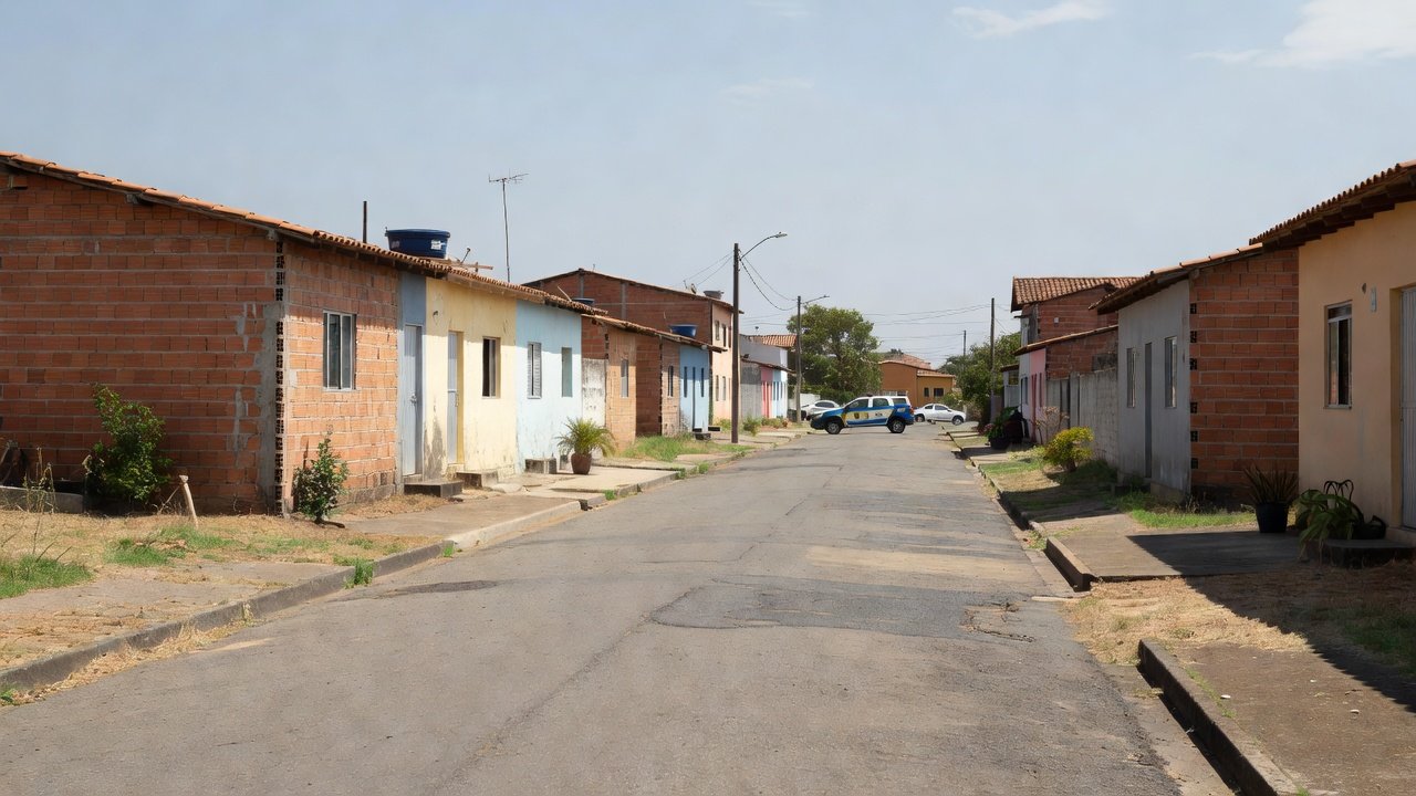 Viatura da PMDF em rua de Samambaia após prisão por tentativa de homicídio
