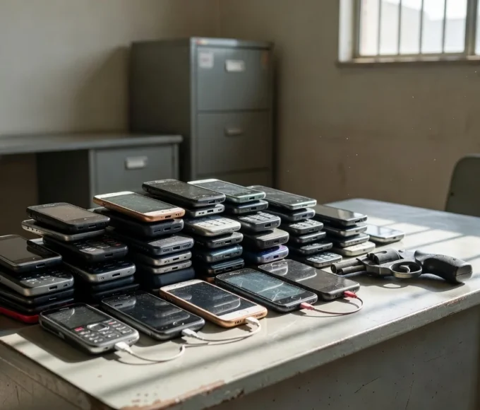 Celulares roubados e revólver apreendidos pela Polícia Civil em Samambaia