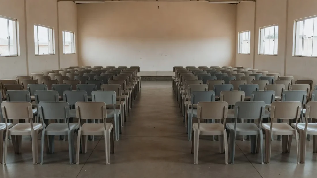 Auditório em Samambaia preparado para evento Juntos Contra a Misoginia do Sest Senat