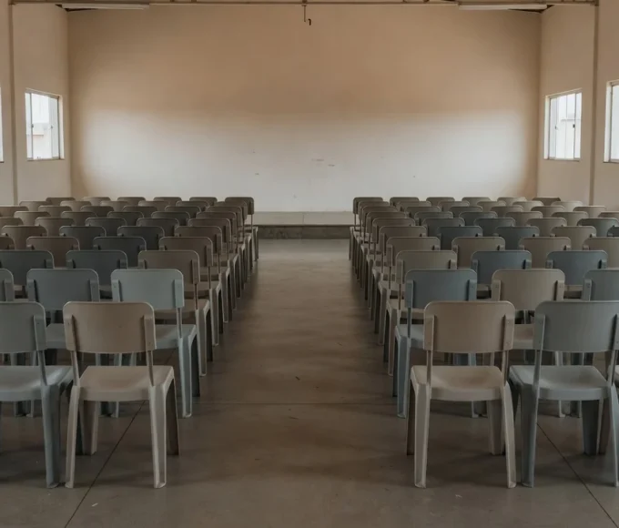 Auditório em Samambaia preparado para evento Juntos Contra a Misoginia do Sest Senat