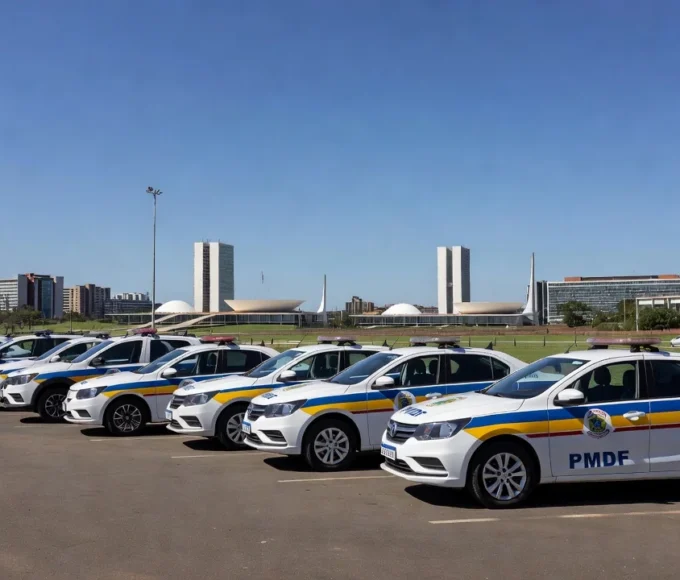Viaturas da PMDF em operação policial no Distrito Federal