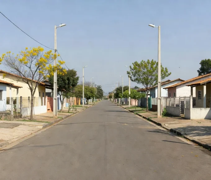 Rua residencial em Samambaia, local de buscas da Polícia Civil