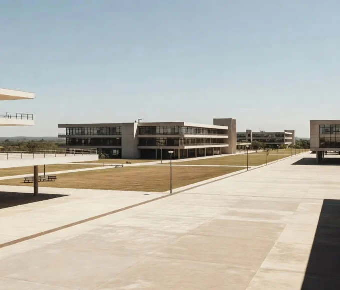 Campus da UnDF com prédios deteriorados e infraestrutura precária em Brasília