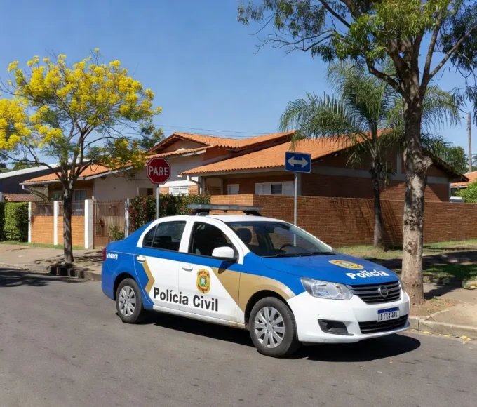 Viatura da Polícia Civil em Samambaia após recaptura de suspeito