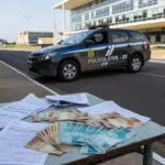 Viatura da Polícia Civil do DF em operação contra agiotagem e lavagem de dinheiro em Brasília