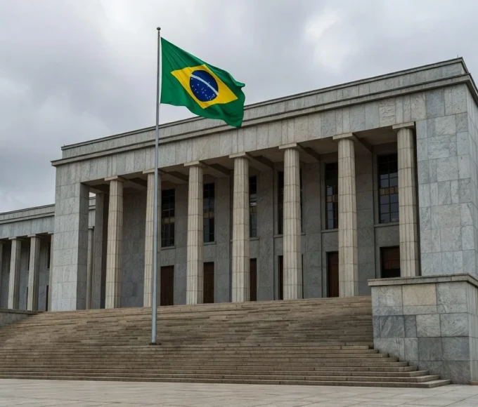 Fachada de tribunal de justiça no Brasil simbolizando condenação judicial