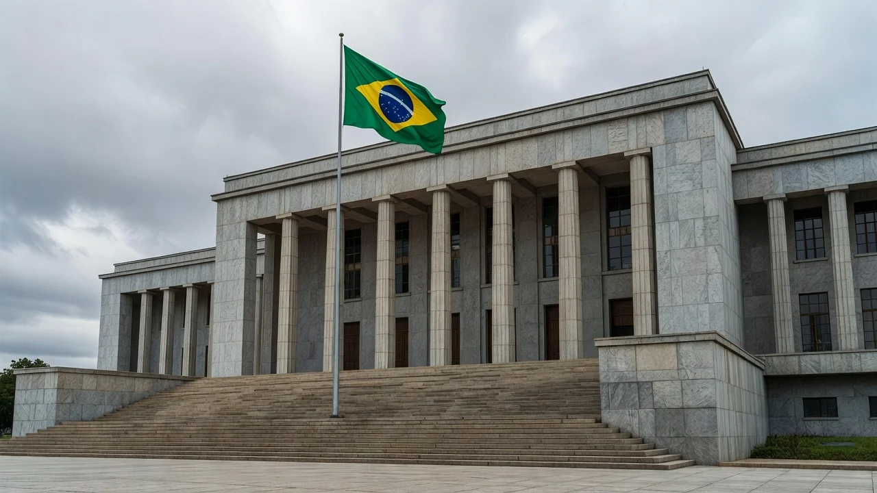 Fachada de tribunal de justiça no Brasil simbolizando condenação judicial