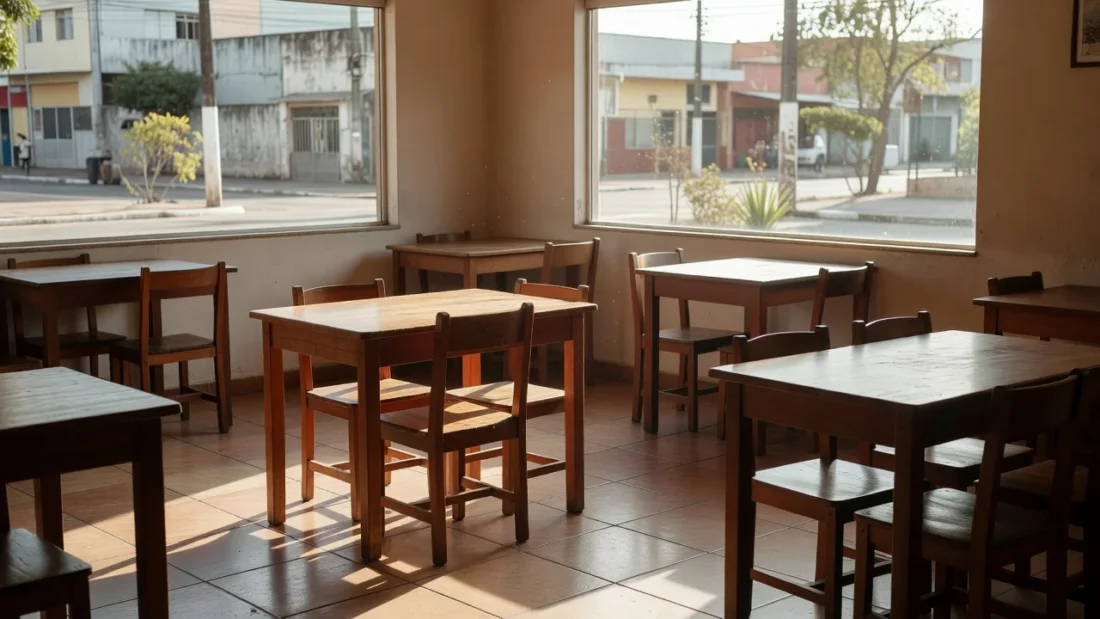 Interior de restaurante em Taguatinga, local do assassinato de empresário