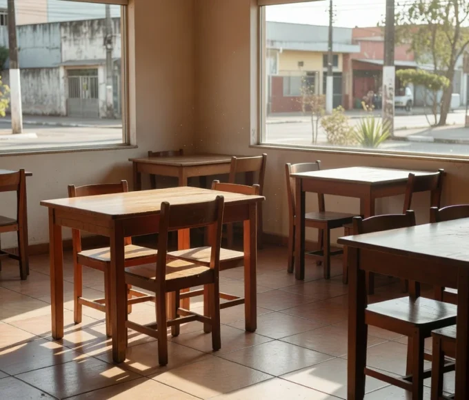 Interior de restaurante em Taguatinga, local do assassinato de empresário